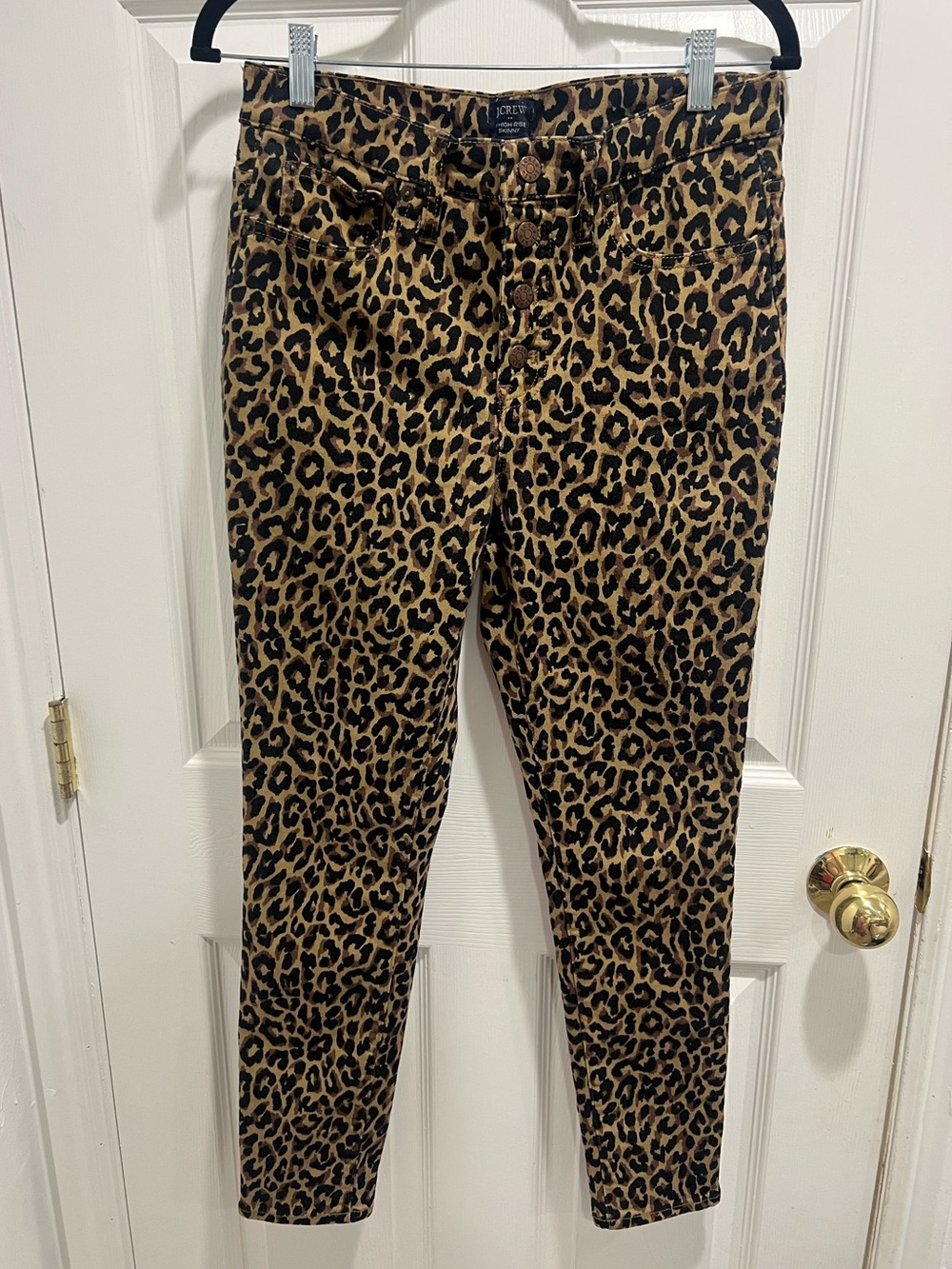 J. Crew Leopard Print High-Rise Skinny Jeans
